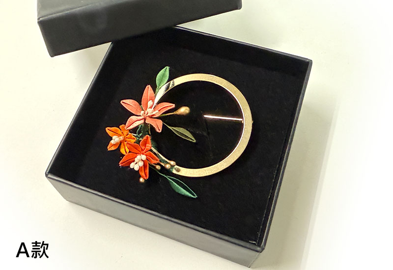 翼藝纏花福飾 -花好月圓滿福胸針/領巾釦雙用